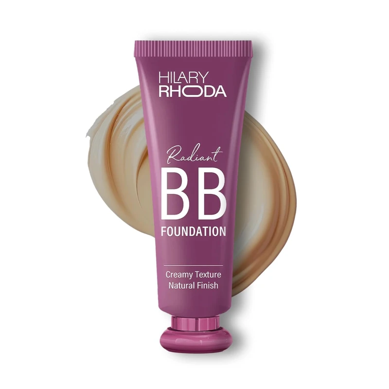 Hilary Rhoda Radiant BB Foundation for Women | 9 to 5 Stay BB Cream | Hides Blemishes & Dark Spots | Blend Easily | Lightweight & Ultra-Creamy Formula | Travel-Friendly & Dewy Finish - 60g (Natural| Shade 04) thumbnail 2